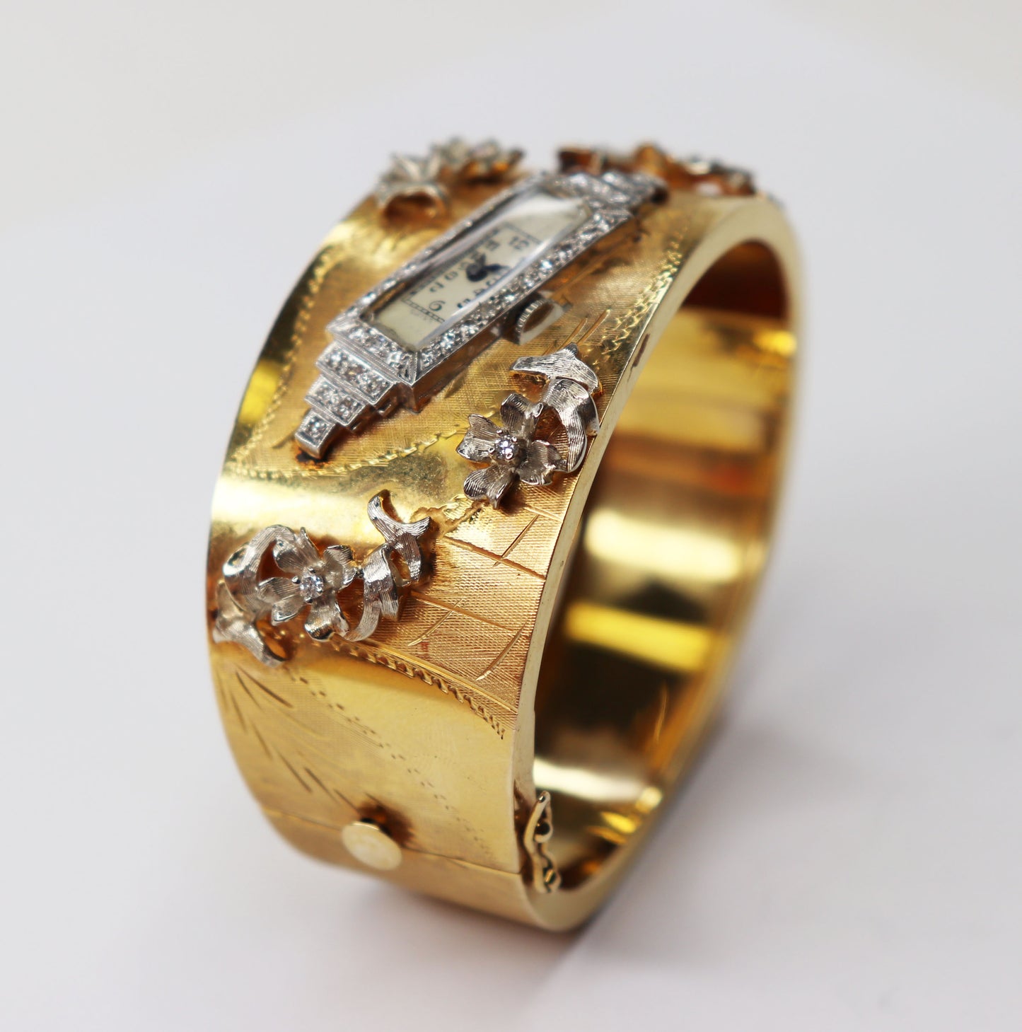 14kt Swiss Watch Bangle Bracelet