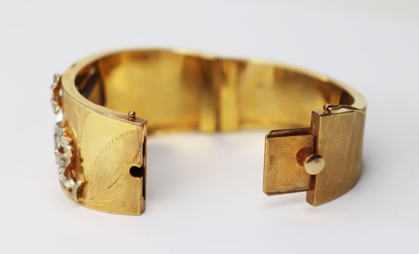 14kt Swiss Watch Bangle Bracelet