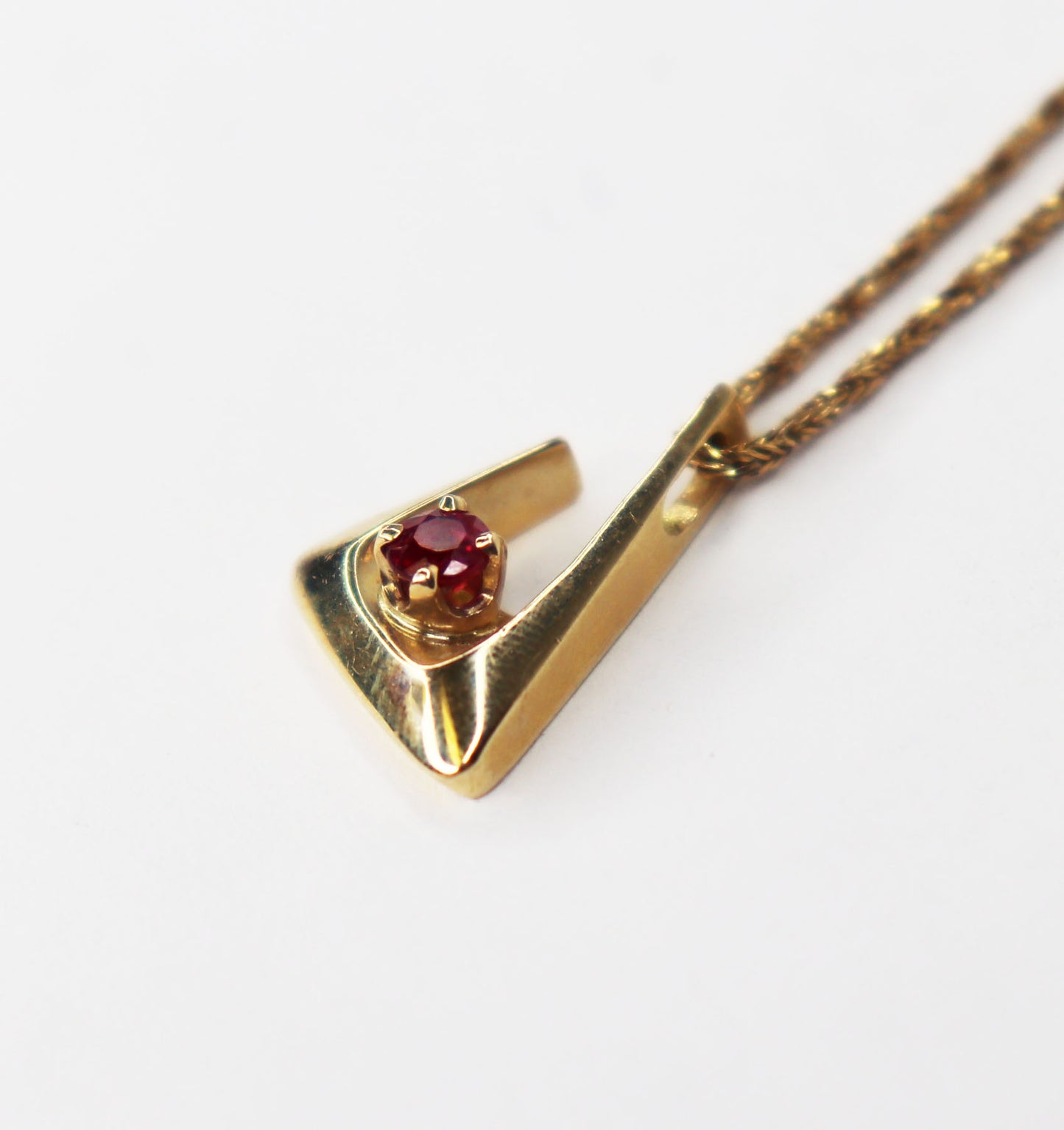 14kt Angular Ruby Pendant