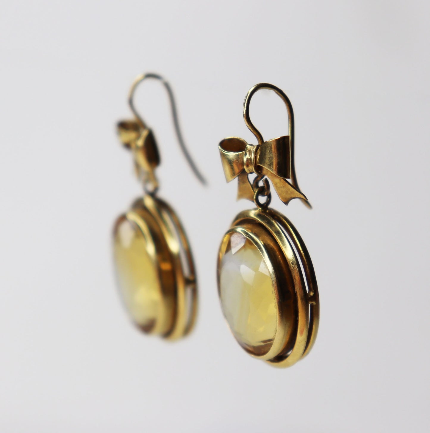 Late 19th Century Italian Gold Citrine Earrings