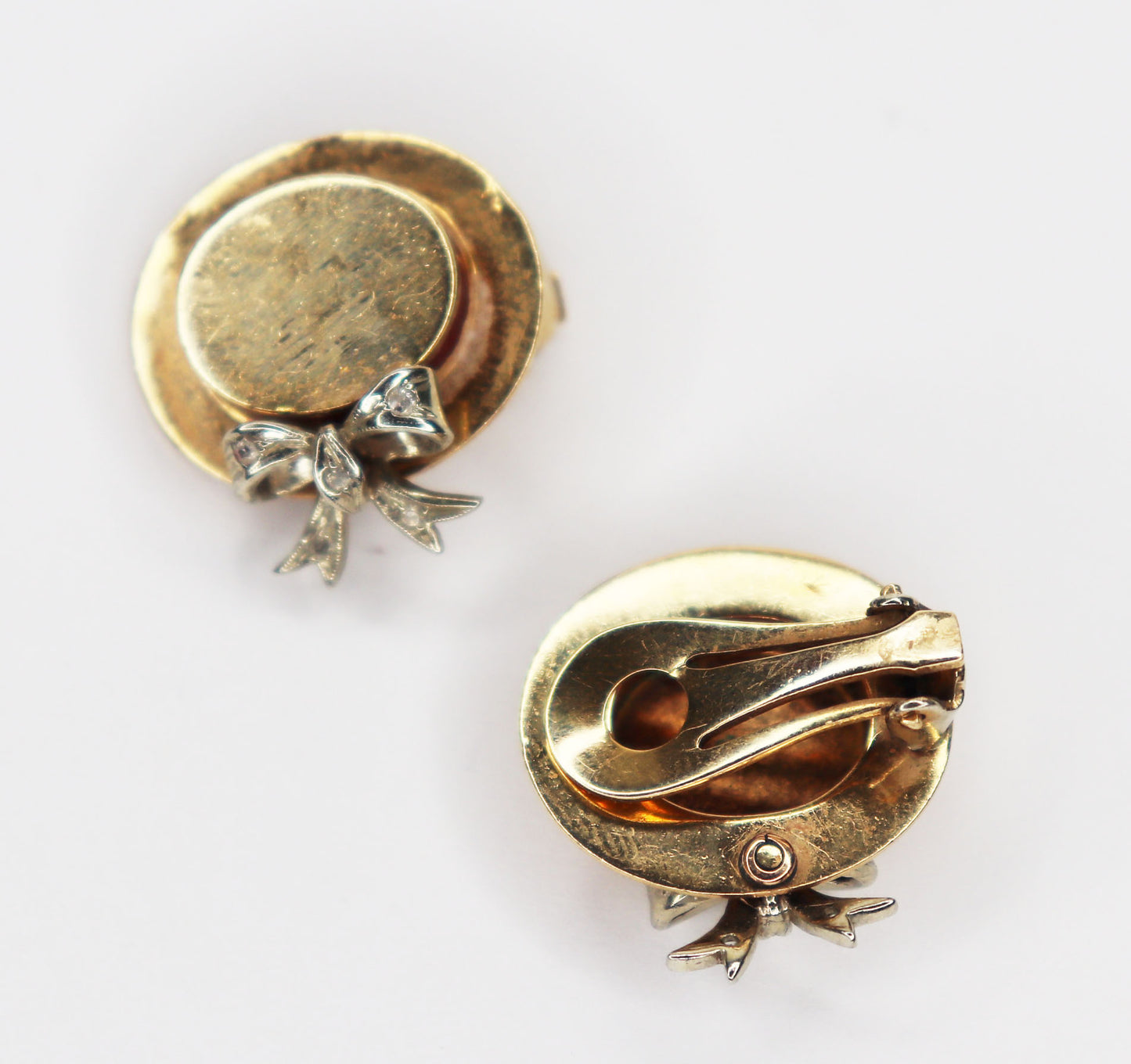 Edwardian Era Hat & Bow Earrings