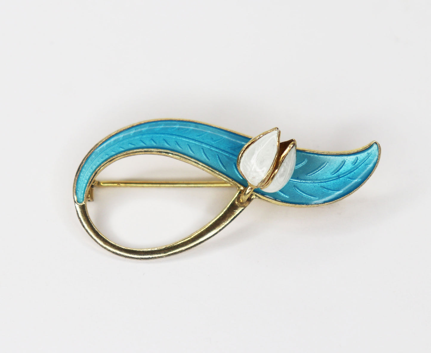 1940s Gold Vermeil Enameled Brooch