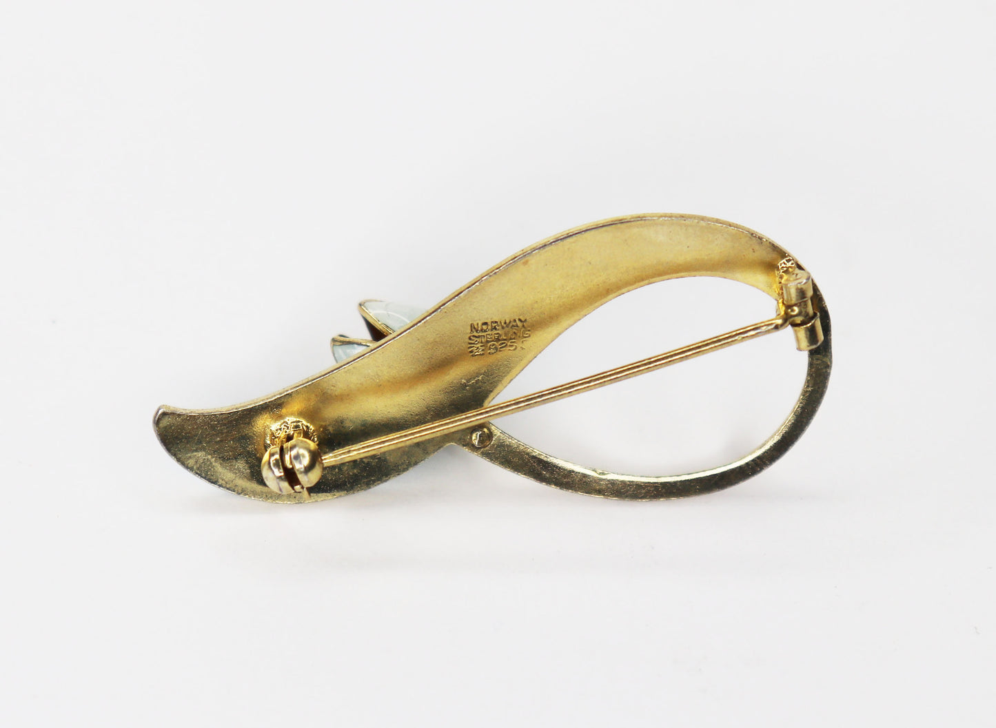 1940s Gold Vermeil Enameled Brooch