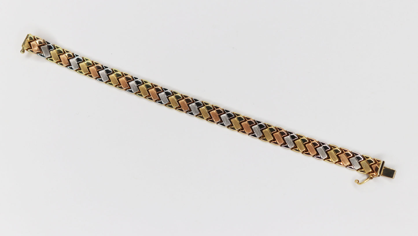 Tri-Gold Braided Bracelet