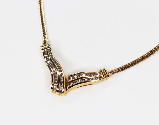 1980s Freeform Diamond Necklace