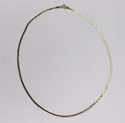 14kt Patterned Herringbone Chain