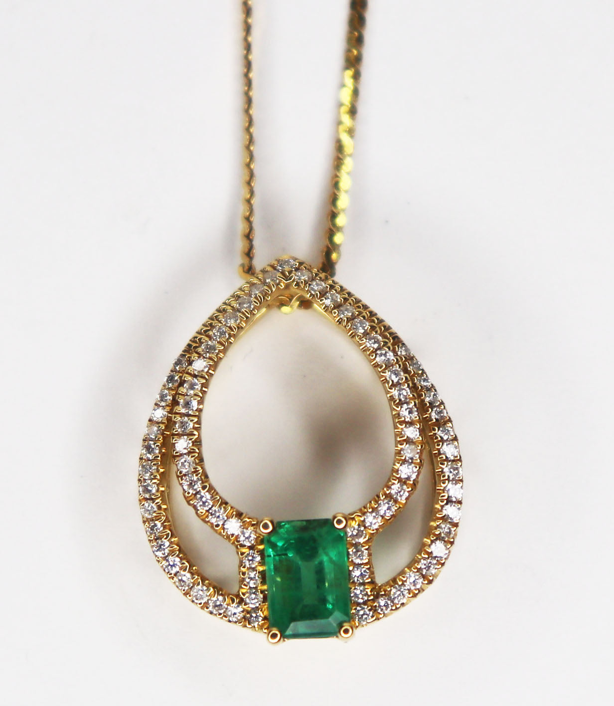 Emerald and Diamond Pendant