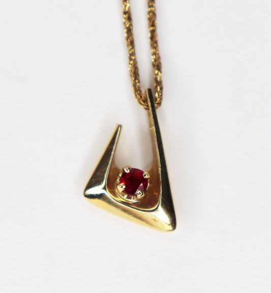 14kt Angular Ruby Pendant