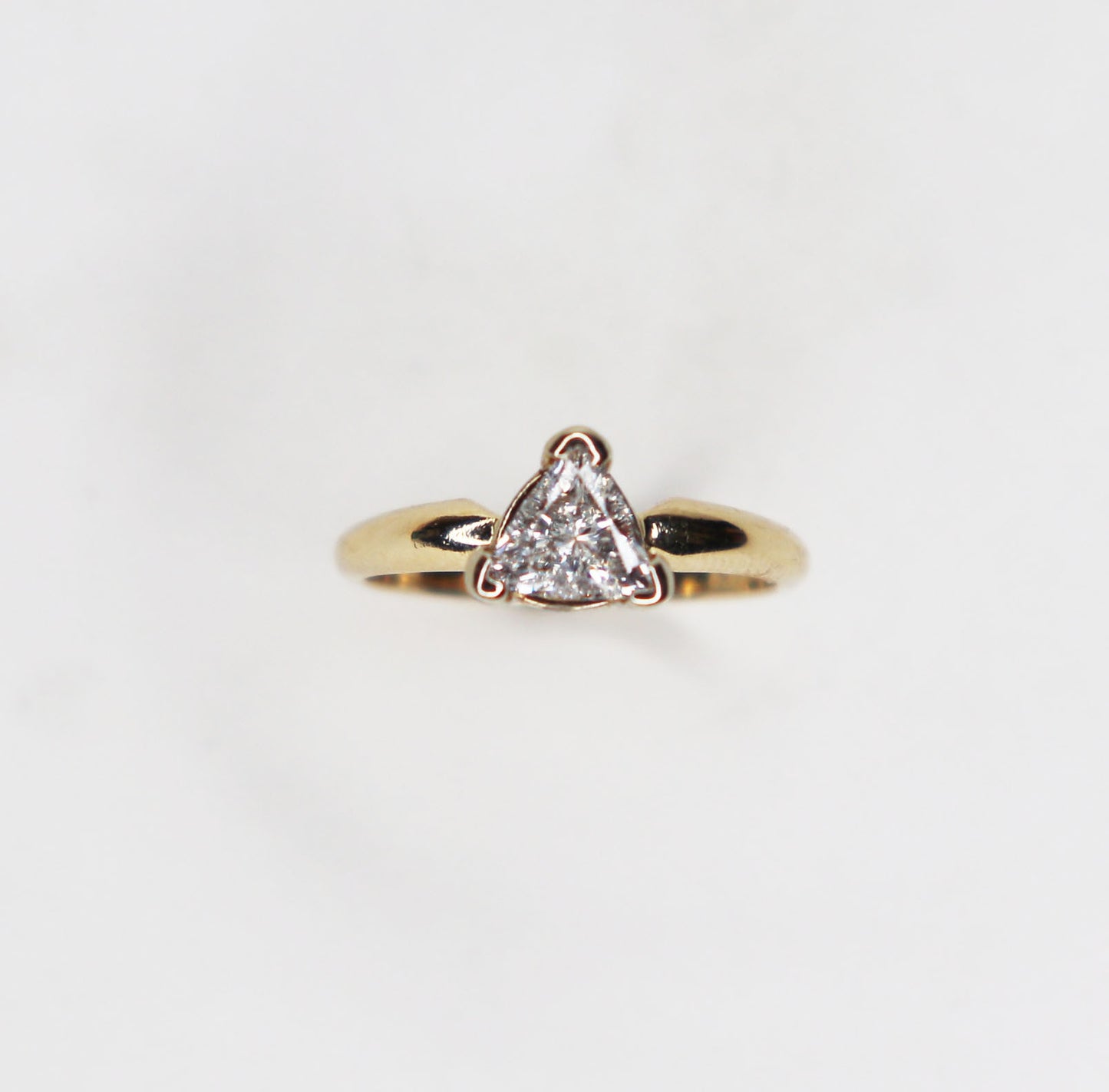 14kt Trillion Cut Diamond Solitaire Ring