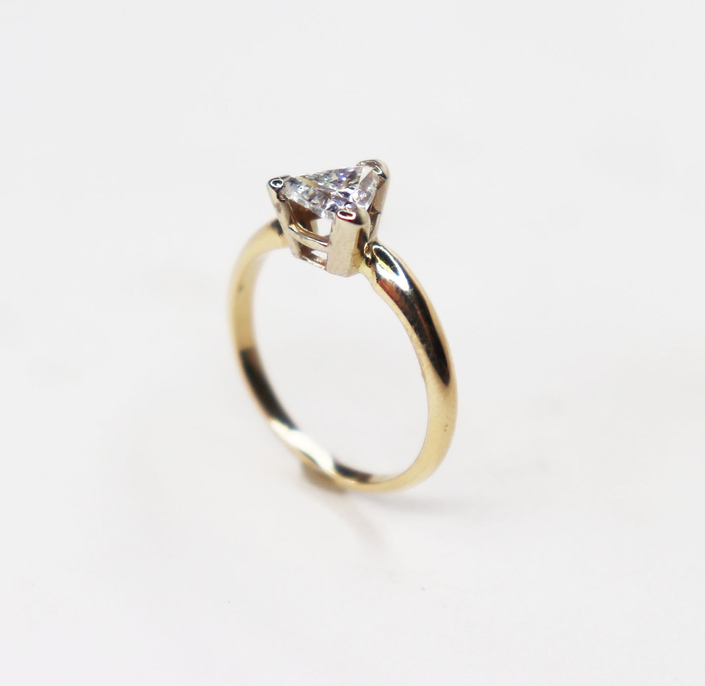 14kt Trillion Cut Diamond Solitaire Ring