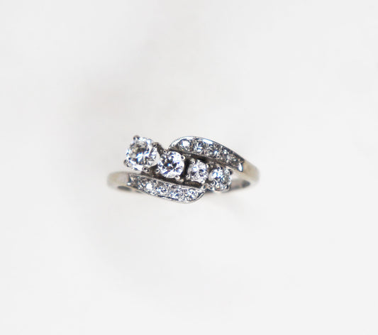 Graduated Diamond Bypass Ring