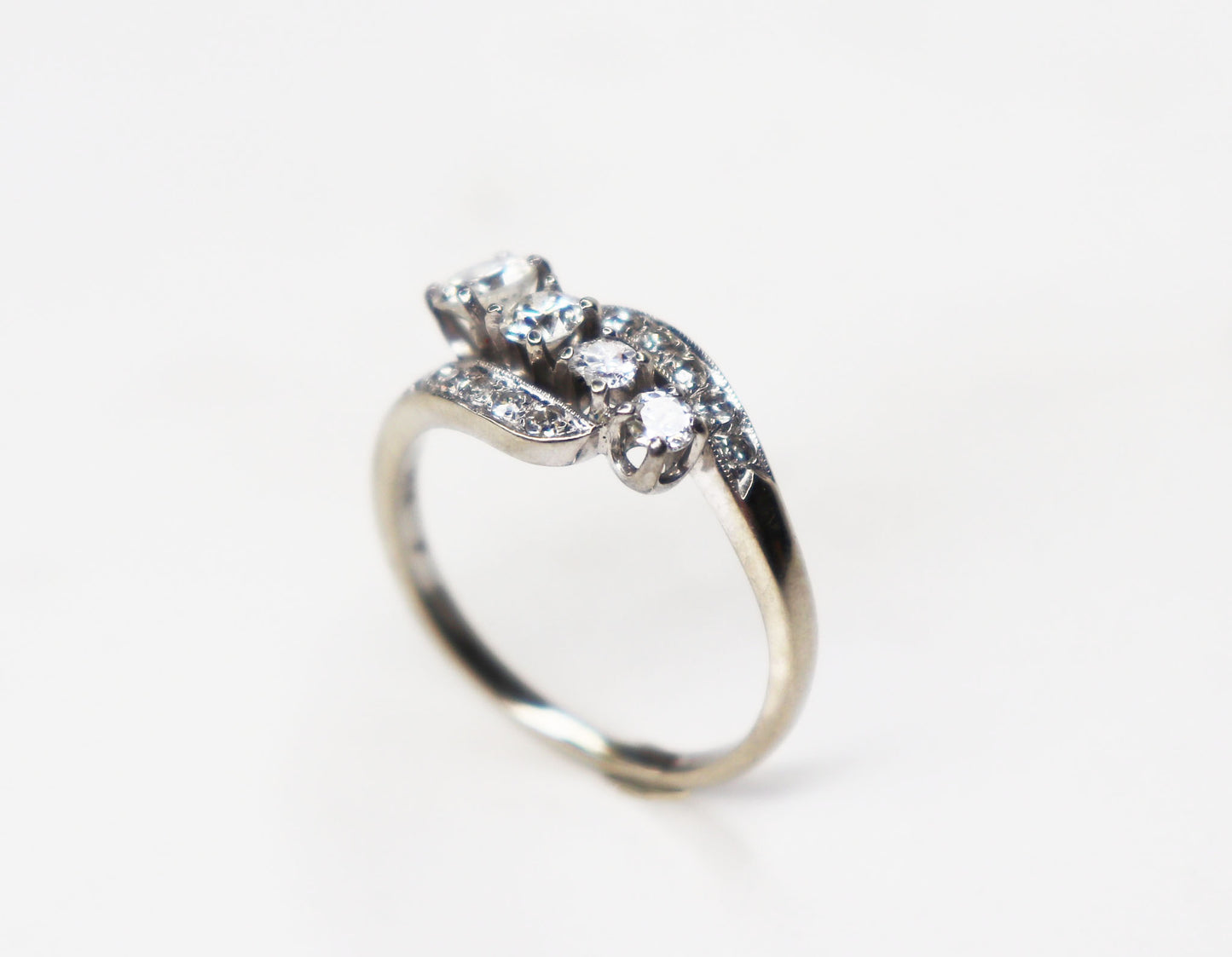 Graduated Diamond Bypass Ring