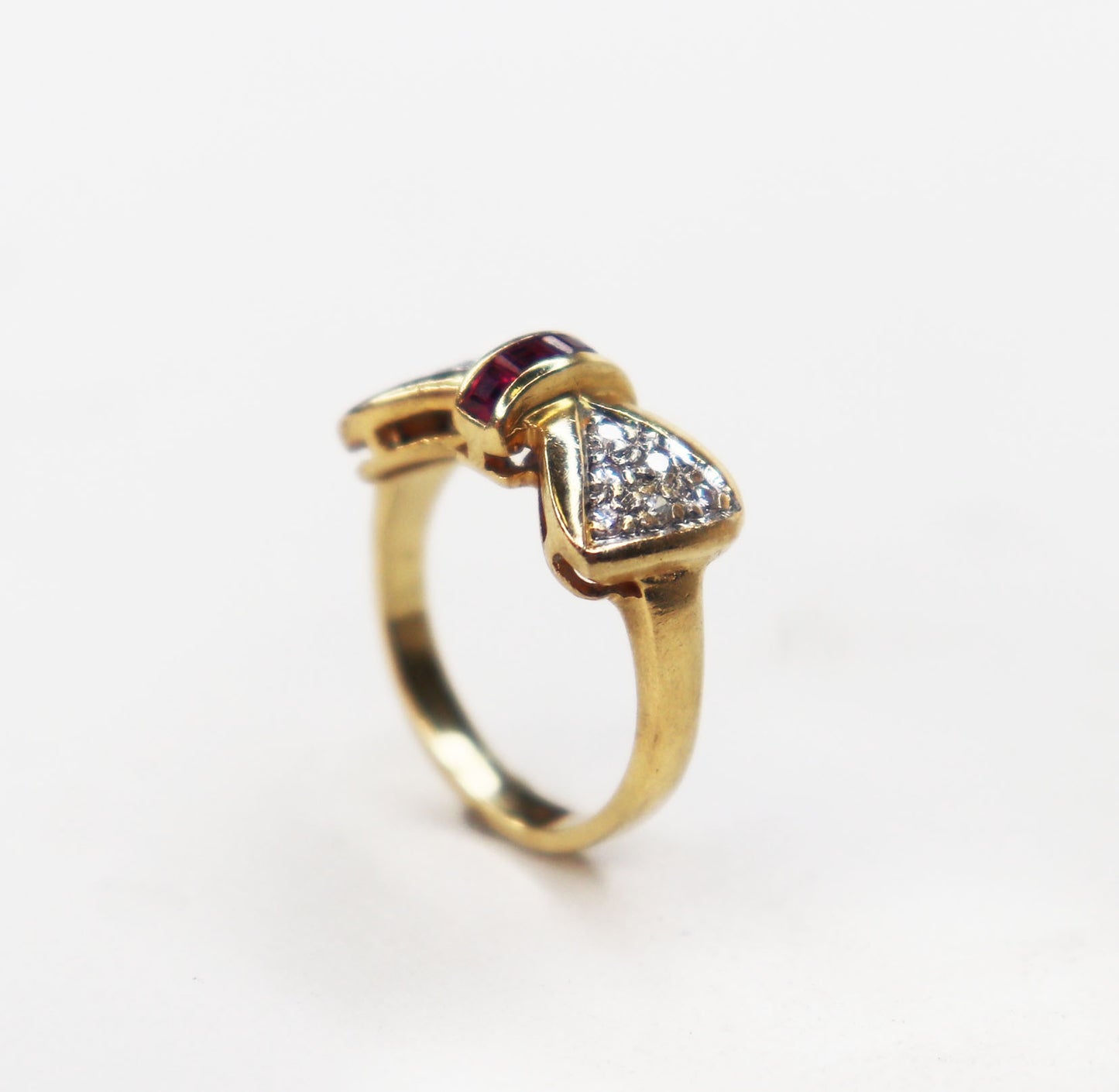 Early 20th Century Diamond & Ruby Bow Ring