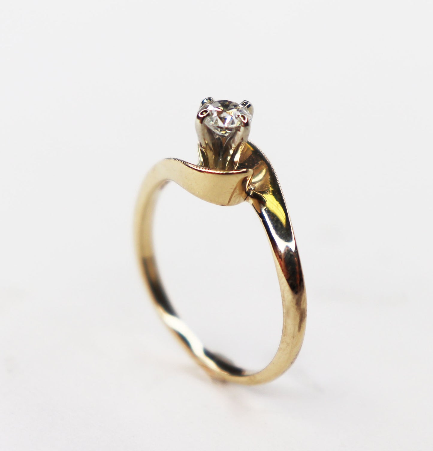 14kt Solitaire Diamond Ring