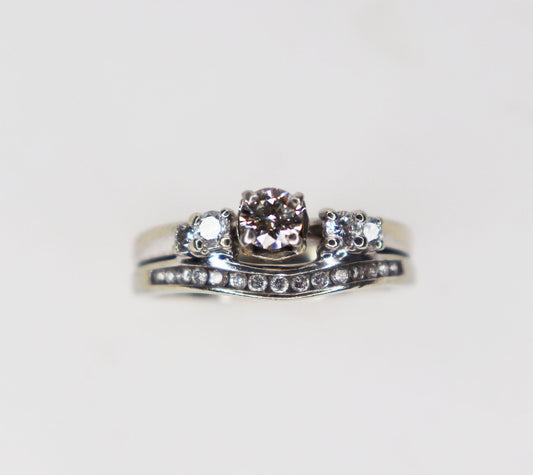 14kt Diamond Wedding Set