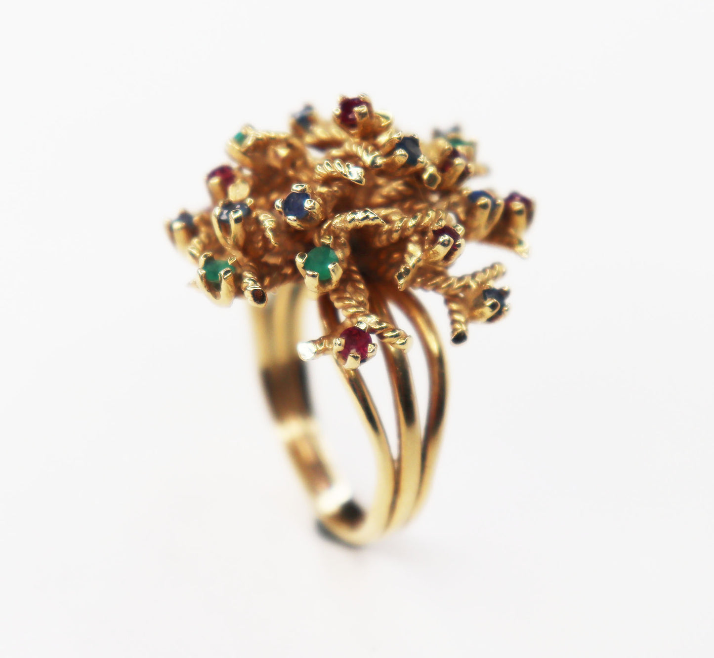 14kt Twisted Spray Ring