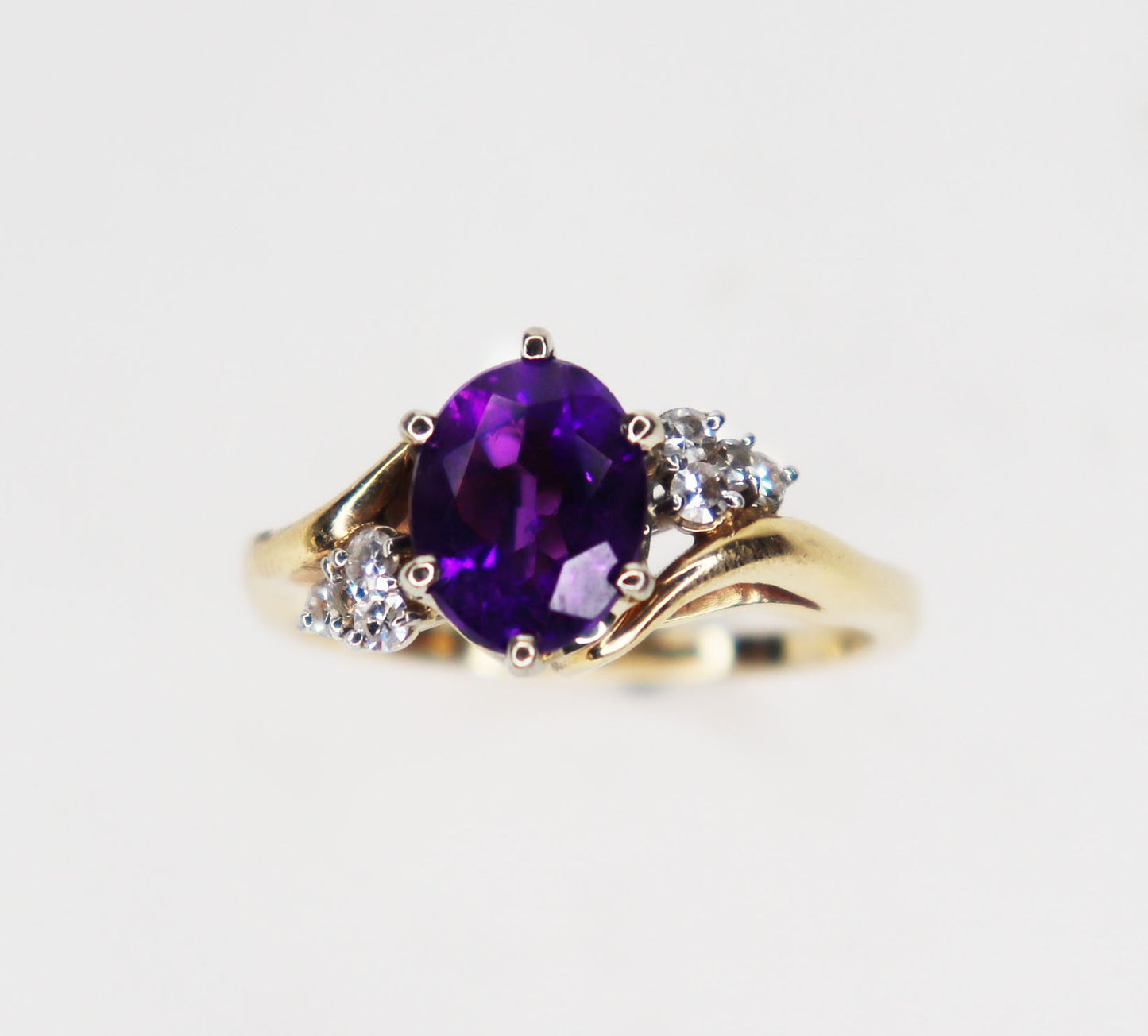 Circa 1970s 14kt Amethyst Cocktail Ring