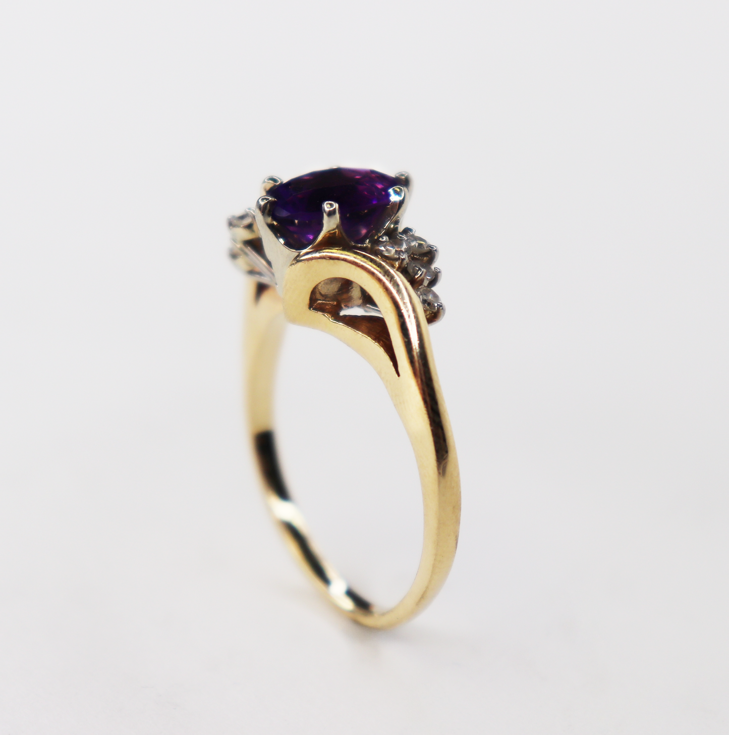 Circa 1970s 14kt Amethyst Cocktail Ring