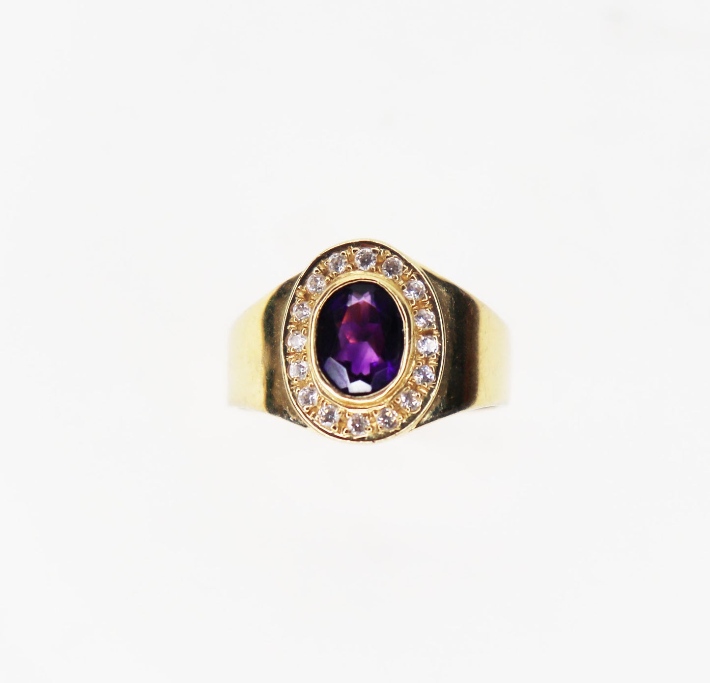 Retro Era Amethyst & Diamond Ring