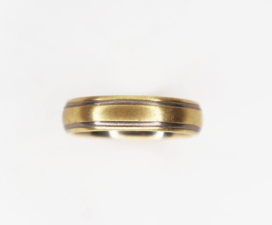 18kt Two Tone Wedding Band