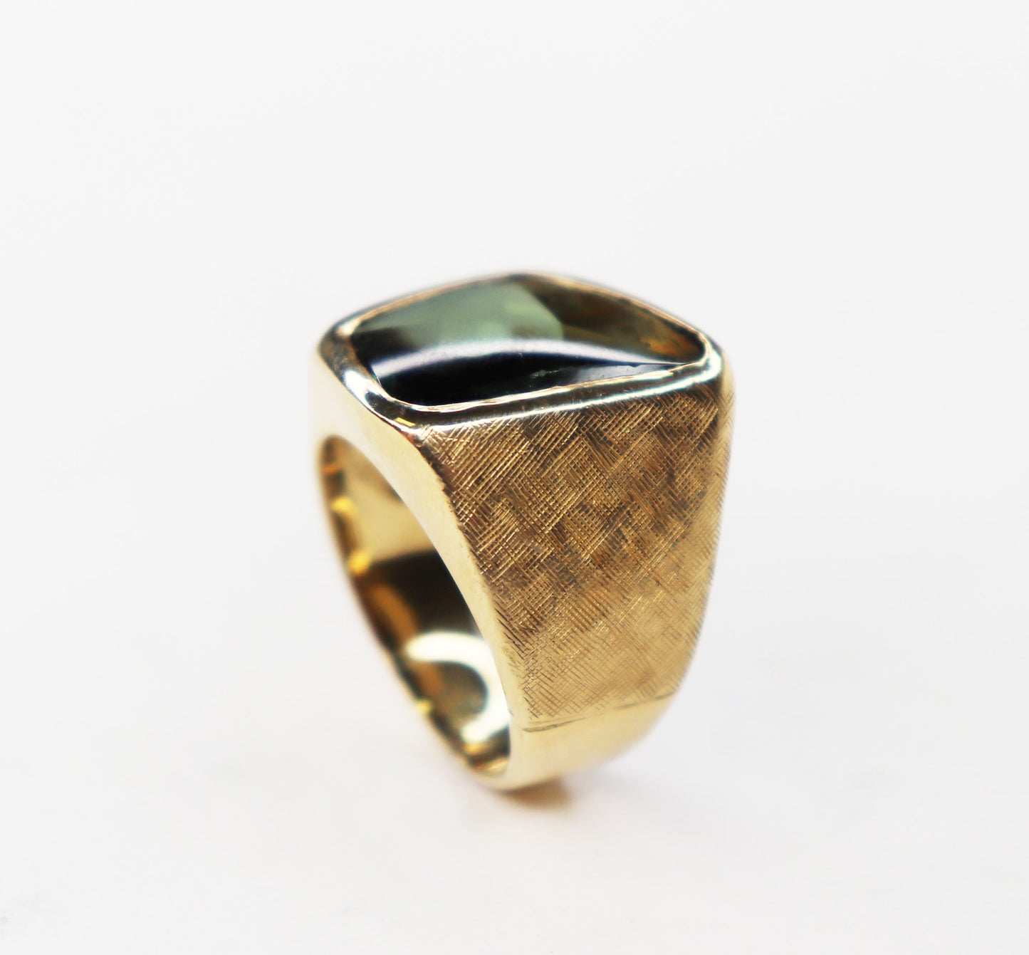 14kt Green Spinel Geometric Ring