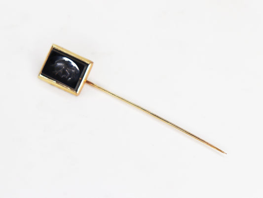 Hematite Intaglio Stick Pin