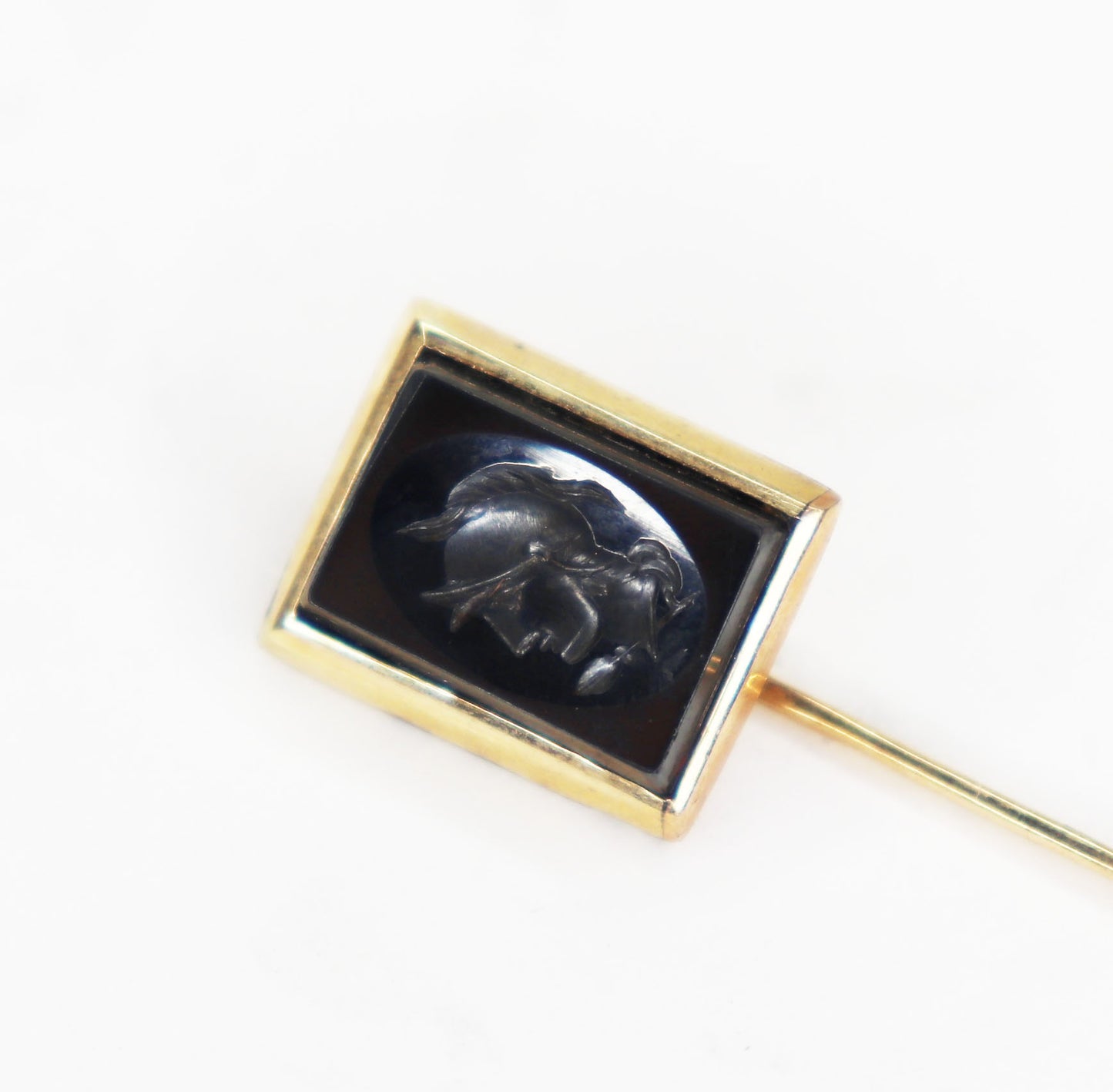 Hematite Intaglio Stick Pin