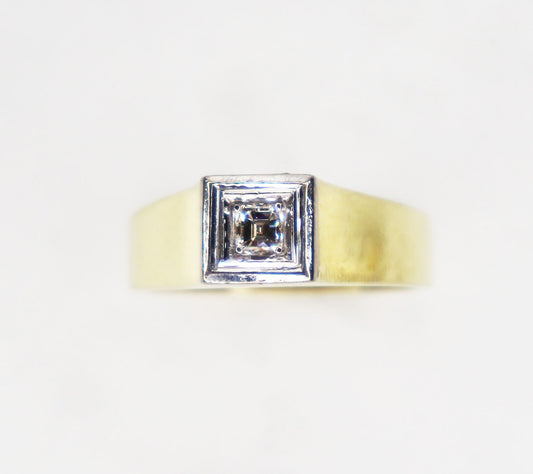 Art Deco 18kt Gold & Platinum Diamond Ring