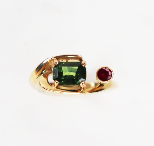 Midcentury Tourmaline Ring