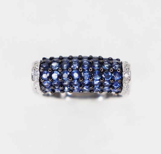 Midcentury Sapphire Roll Top Ring