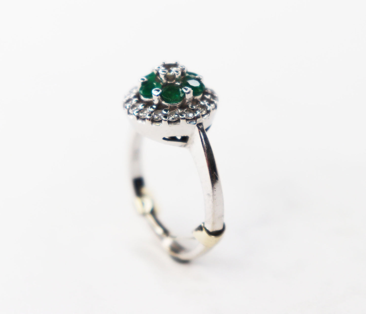 Old Hollywood Style Diamond & Emerald Ring