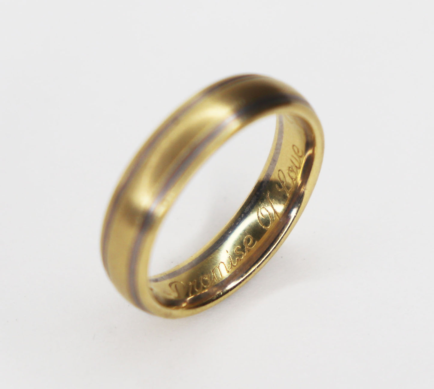 18kt Two Tone Wedding Band