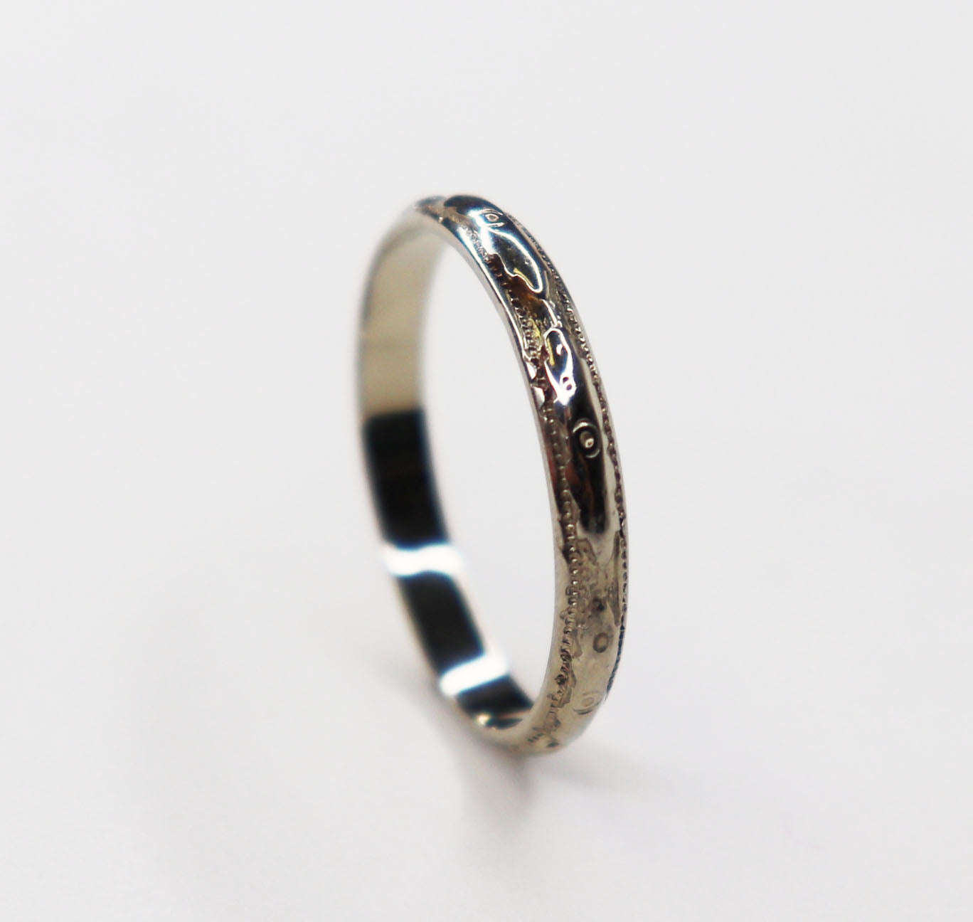 1960s 14kt White Gold Wedding Band