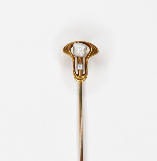 Art Nouveau Pearl Stick Pin