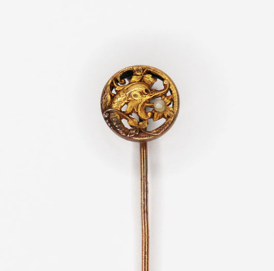 Art Nouveau 18kt Marlin Stick Pin