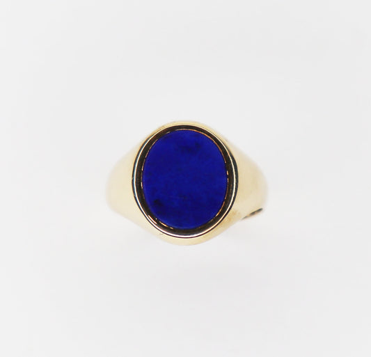 1970s 9kt Lapis Signet Ring