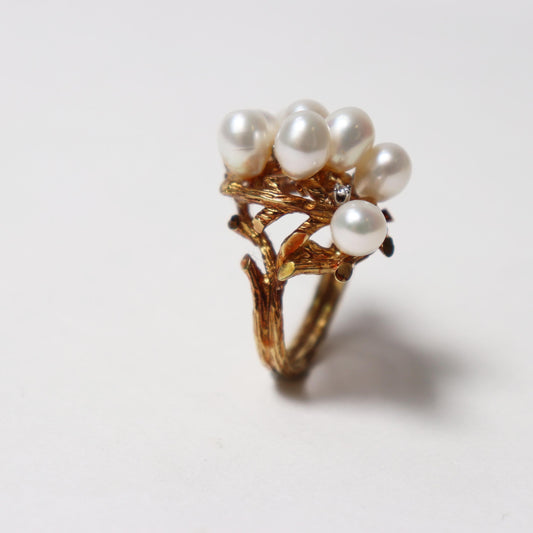 1970s Pearl Cluster Ring