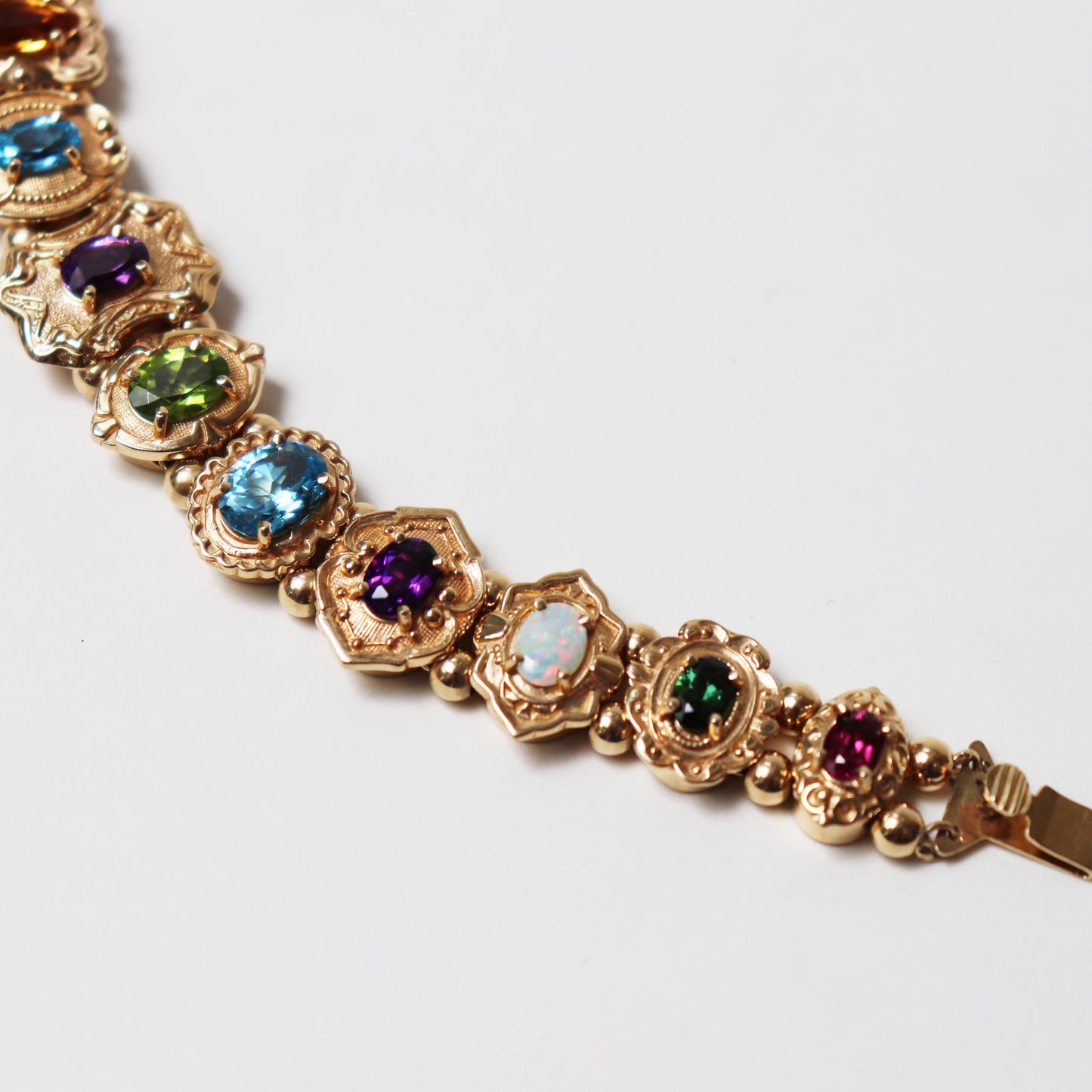 Victorian-Era Inspired Multi-Gemstone Slide Bracelet