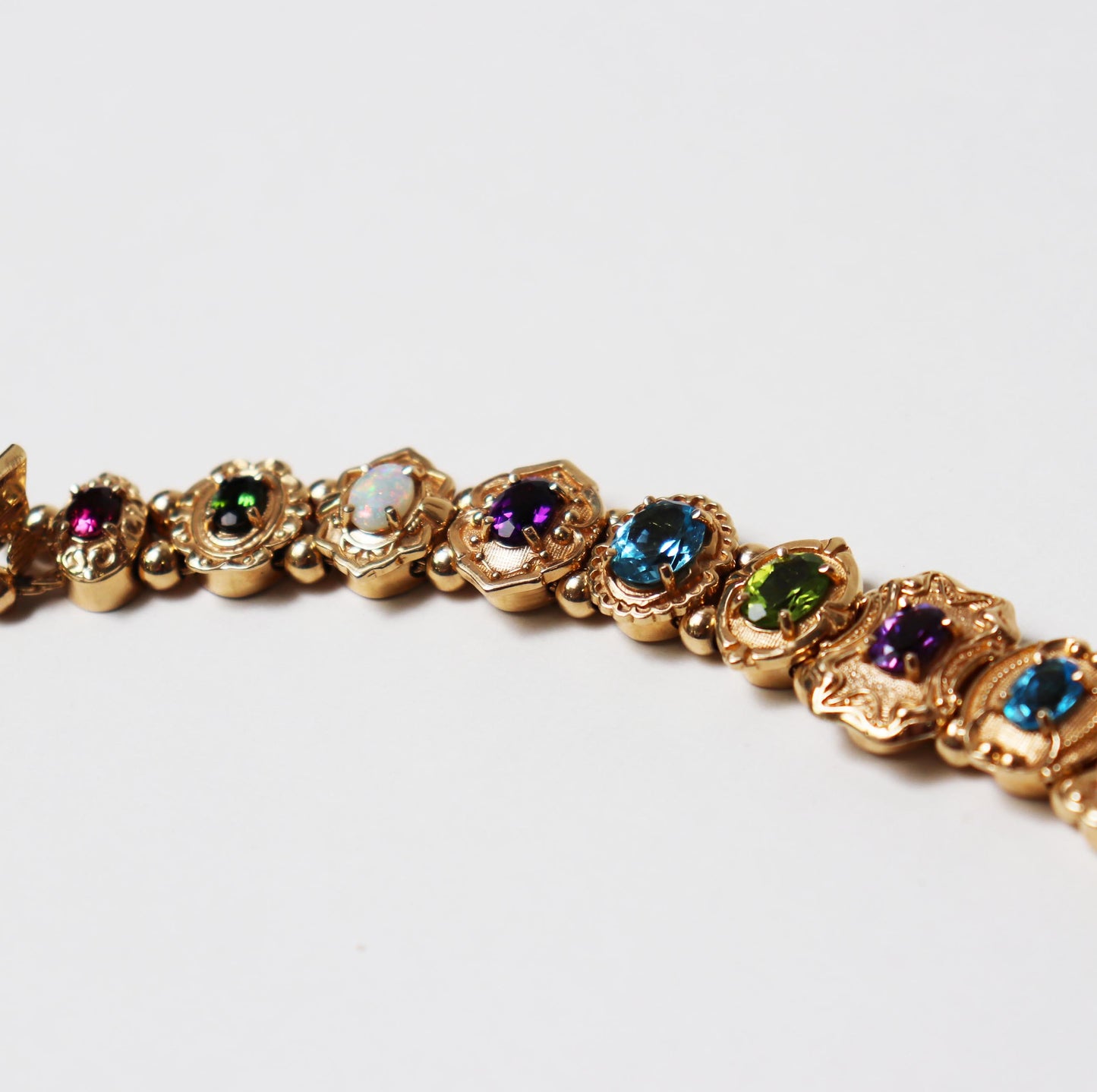 Victorian-Era Inspired Multi-Gemstone Slide Bracelet