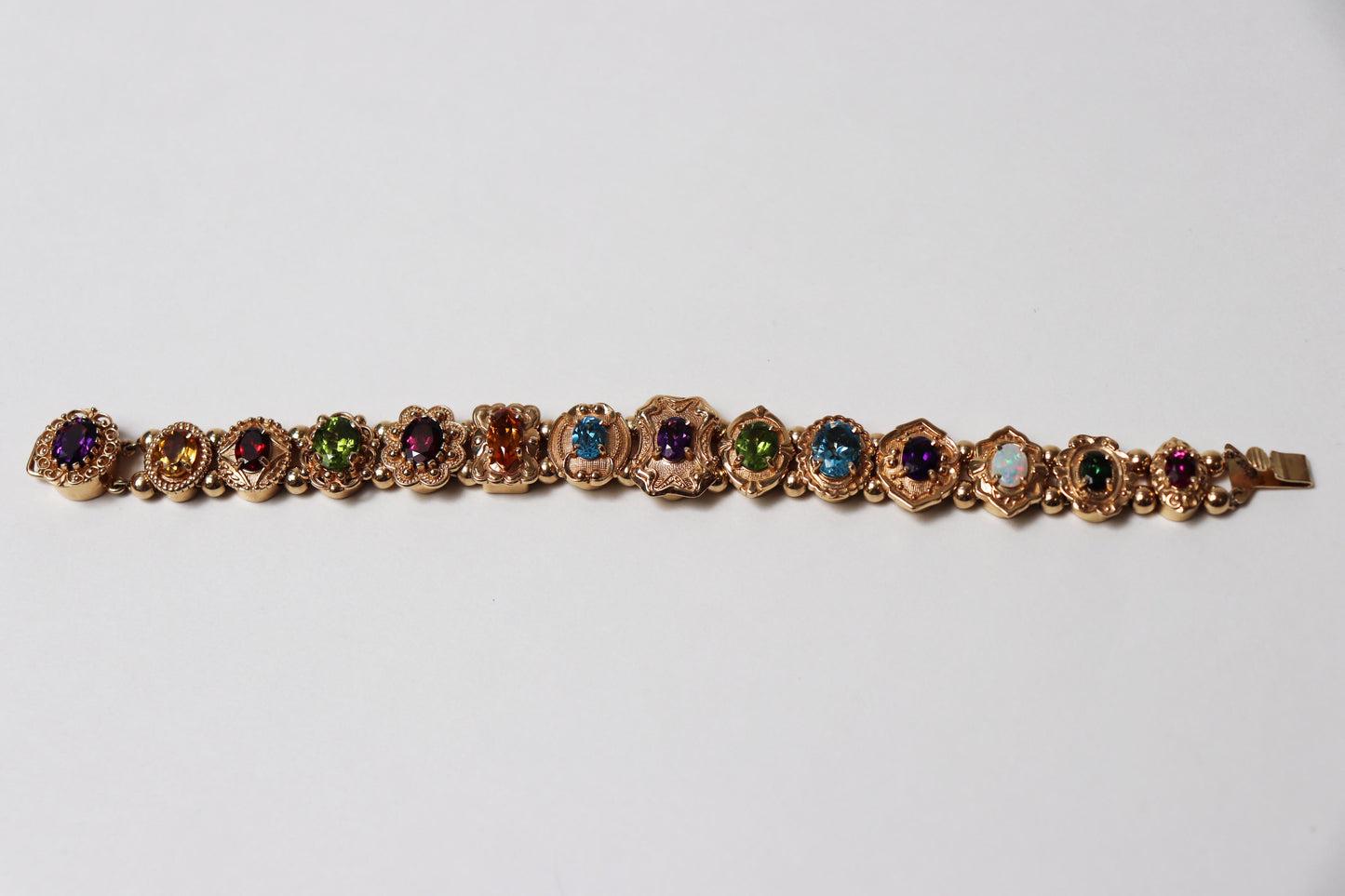 Victorian-Era Inspired Multi-Gemstone Slide Bracelet