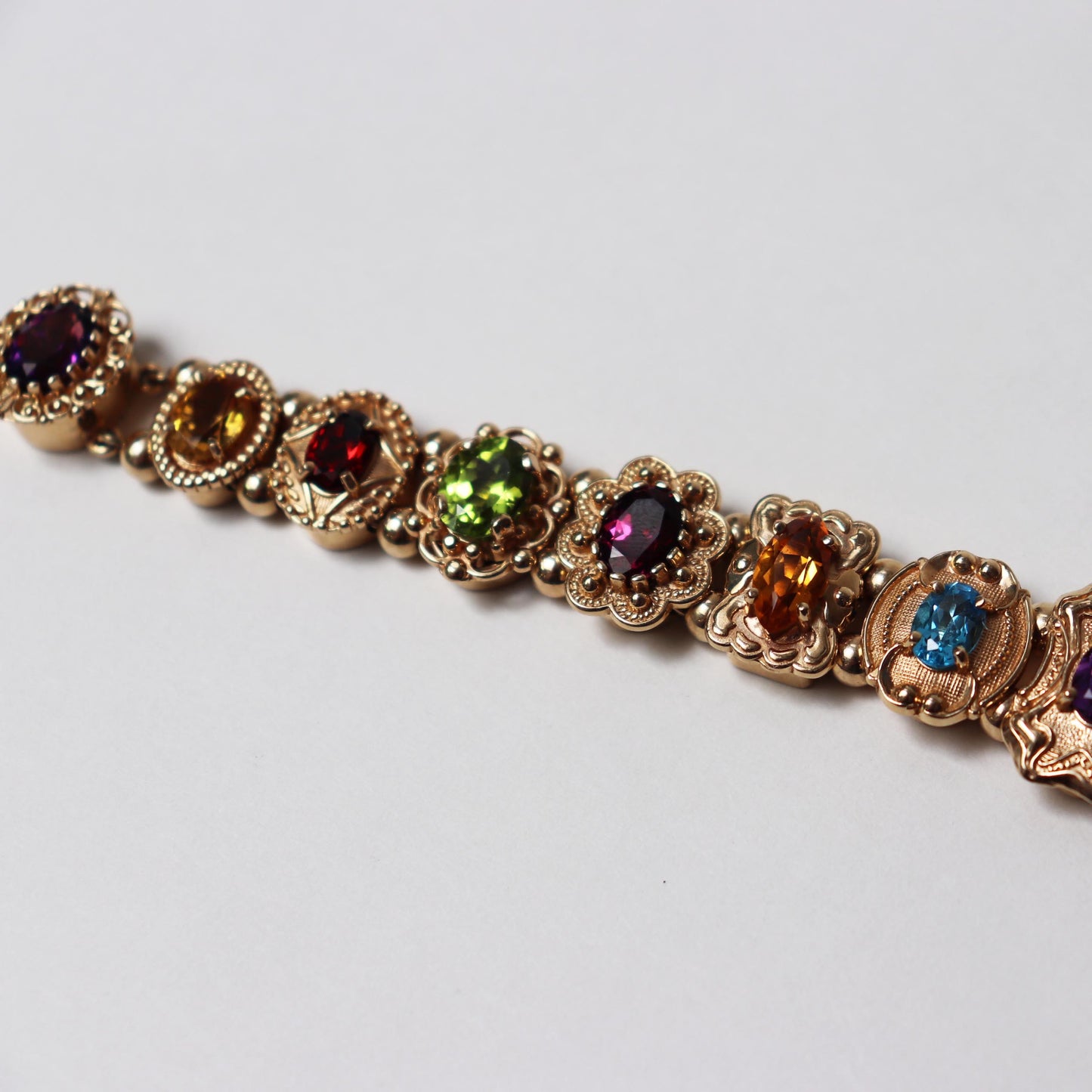 Victorian-Era Inspired Multi-Gemstone Slide Bracelet