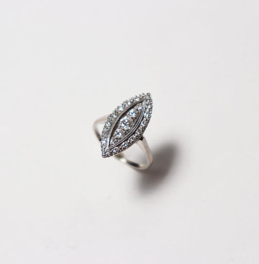 Late Edwardian Era Navette Ring