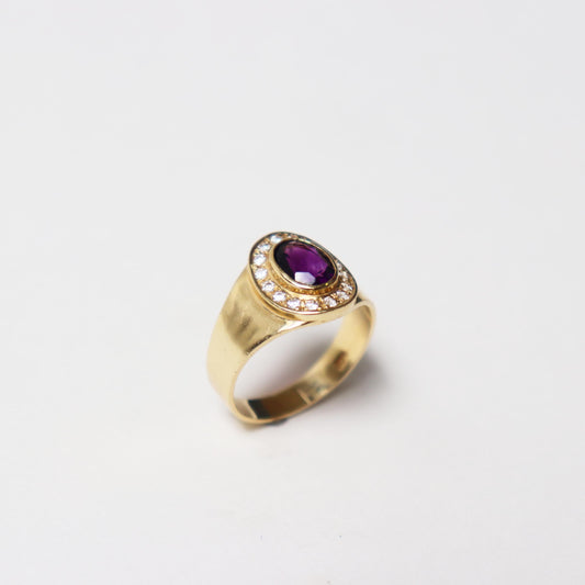 1970s Amethyst and Diamond Ring