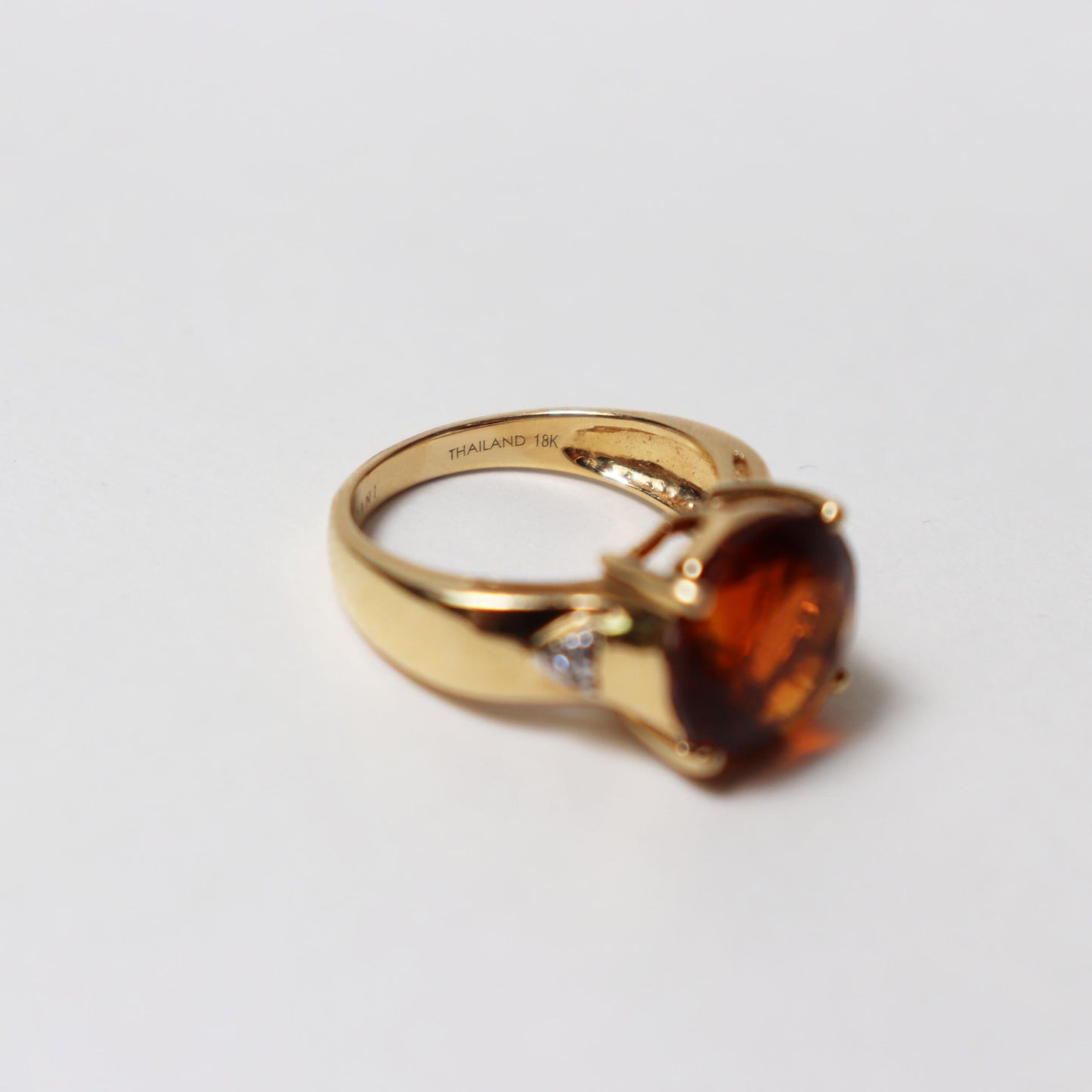 Vintage Citrine and Diamond Ring