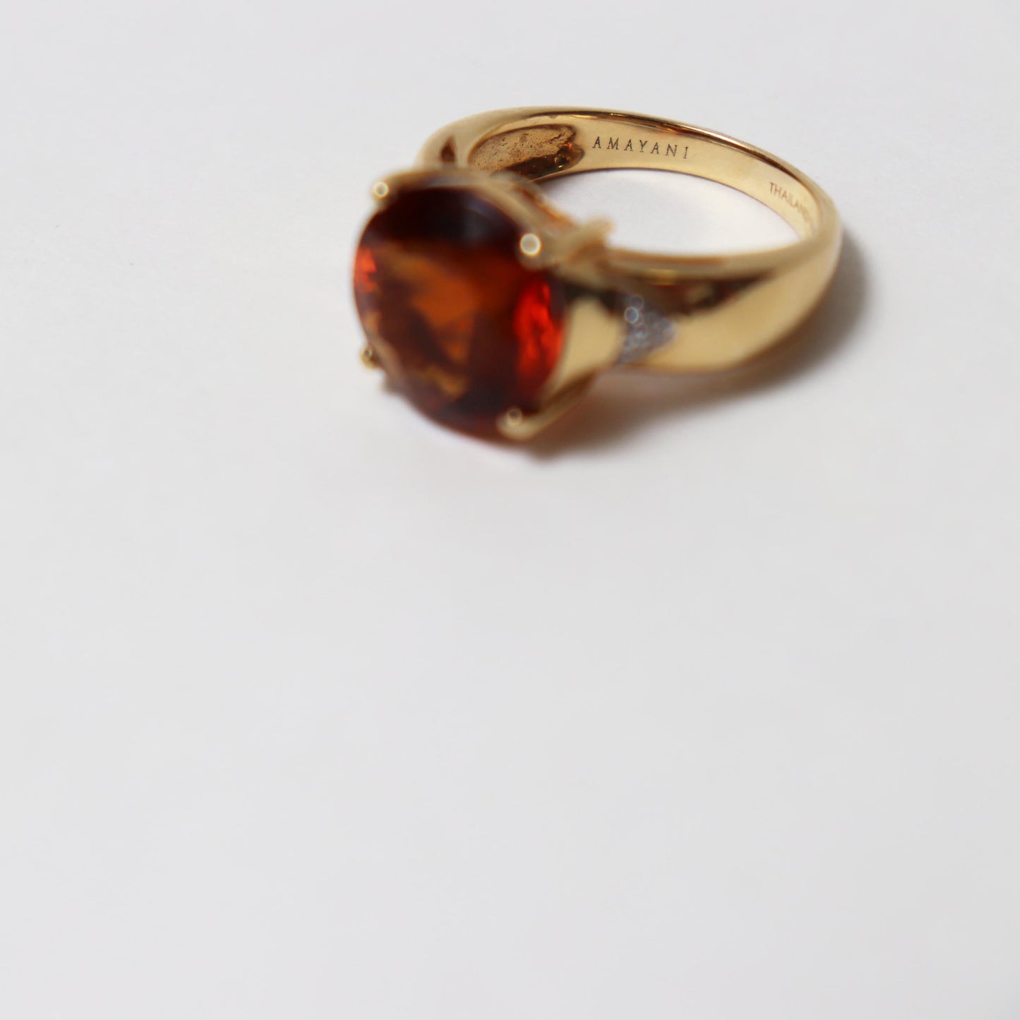 Vintage Citrine and Diamond Ring