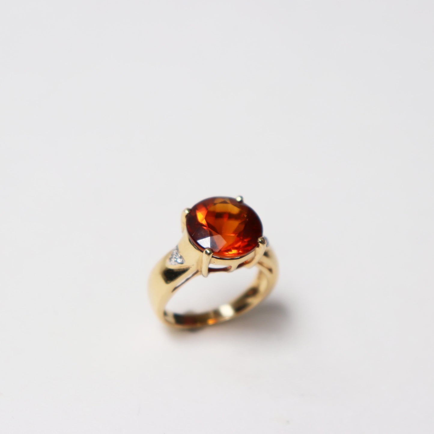 Vintage Citrine and Diamond Ring