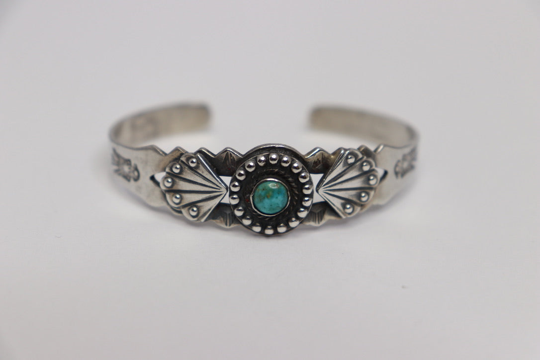 Fred Harvey Era Turquoise and Sterling Silver Bracelet